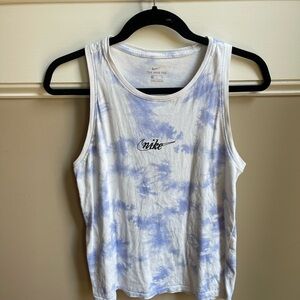 Nike Blue and White Sleeveless Tank Top